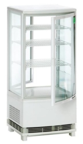 Kühlvetrine in der Farbe Weiß mit 3 Flächen perfekt für ein Cafe oder Restaurant.