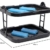 APS 9204 Buffetvitrine „Doppeldecker“ – 2 beidseitig aufklappbare, transparente Rolltophauben, 2 Edelstahl-Tabletts, 4 Kühl-Akkus, platzsparend lagerbar – Made in Germany, Schwarz - 3