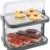 APS 9204 Buffetvitrine „Doppeldecker“ – 2 beidseitig aufklappbare, transparente Rolltophauben, 2 Edelstahl-Tabletts, 4 Kühl-Akkus, platzsparend lagerbar – Made in Germany, Schwarz - 4