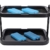 APS 9204 Buffetvitrine „Doppeldecker“ – 2 beidseitig aufklappbare, transparente Rolltophauben, 2 Edelstahl-Tabletts, 4 Kühl-Akkus, platzsparend lagerbar – Made in Germany, Schwarz - 5
