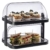 APS 9204 Buffetvitrine „Doppeldecker“ – 2 beidseitig aufklappbare, transparente Rolltophauben, 2 Edelstahl-Tabletts, 4 Kühl-Akkus, platzsparend lagerbar – Made in Germany, Schwarz - 1