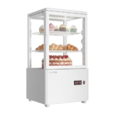 Upstreman Kühlvitrine 58L, Vitrine für Kühlschränke, Kühltheke 2-10°C, LED-Beleuchtung, 2 Verstellbare Ablagen, für Café Bäckerei, Tortenvitrine, CD58-Weiß - 1