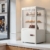 Upstreman Kühlvitrine 58L, Vitrine für Kühlschränke, Kühltheke 2-10°C, LED-Beleuchtung, 2 Verstellbare Ablagen, für Café Bäckerei, Tortenvitrine, CD58-Weiß - 7