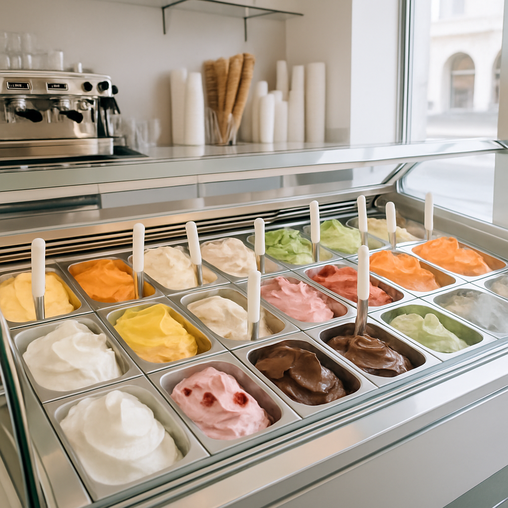 Kühltheke im Eiscafé